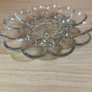 Anchor Hocking 12 Deviled Egg Plate Tray 10” Glass Party Put-luck Pick-nick